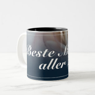 Taza Bicolor Mejor madre de todos los tiempos con gran rosa ros