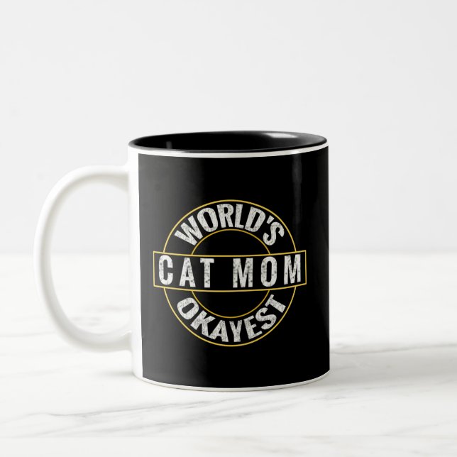 Taza Bicolor Mejor Mamá De Gato (Izquierda)
