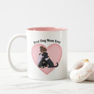 Taza Bicolor Mejor Mamá de Perro del Mundo Lab Negro