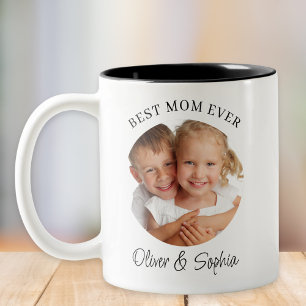 Taza Bicolor Mejor Mamá del Mundo Foto Día de la Madre