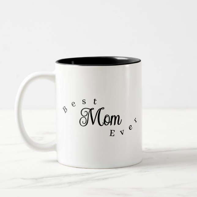 Taza Bicolor Mejor Mamá Moderna Simple (Izquierda)