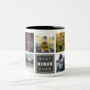 Taza Bicolor Mejor Memaw Personalizado Photo Mug