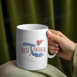 Taza Bicolor Mejor Padre 2025 Mug | Corto empate y corazón de p