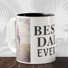Taza Bicolor Mejor Padre Malísimo Día del Padre 2 Colaje de Fot