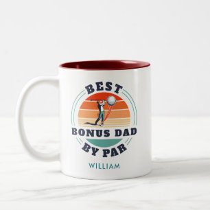 Taza Bicolor Mejor Papá Bonus Por Amante del Golf Par Personali