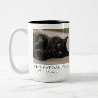 Taza Bicolor Mejor Papá de Gatos del Mundo Foto de Doble Cara p