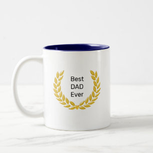 Taza Bicolor Mejor Papá del Mundo & Corona de Laurel Dorada