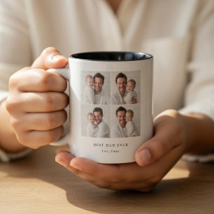 Taza Bicolor Mejor Papá del Mundo Foto Día del Padre Personal