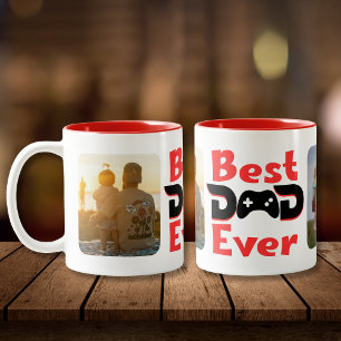 Taza Bicolor Mejor Papá Jamás Gamer Papá Padre Día Mug