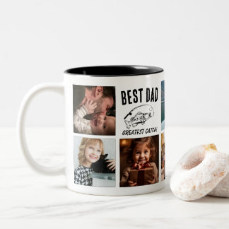 Taza Bicolor Mejor Papá - ¡La mejor comida! Personalizado pesqu