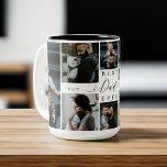 Taza Bicolor Mejor Papá Nunca | Collage de fotos del Día del Pa<br><div class="desc">Envíe un hermoso regalo personalizado del día de su padre a su padre que él apreciará. Collage especial de fotos familiares del día del padre para mostrar tus fotos familiares y recuerdos especiales. Nuestro diseño presenta un sencillo diseño de cuadrícula de 6 fotos con "Mejor papa de la historia" diseñado...</div>