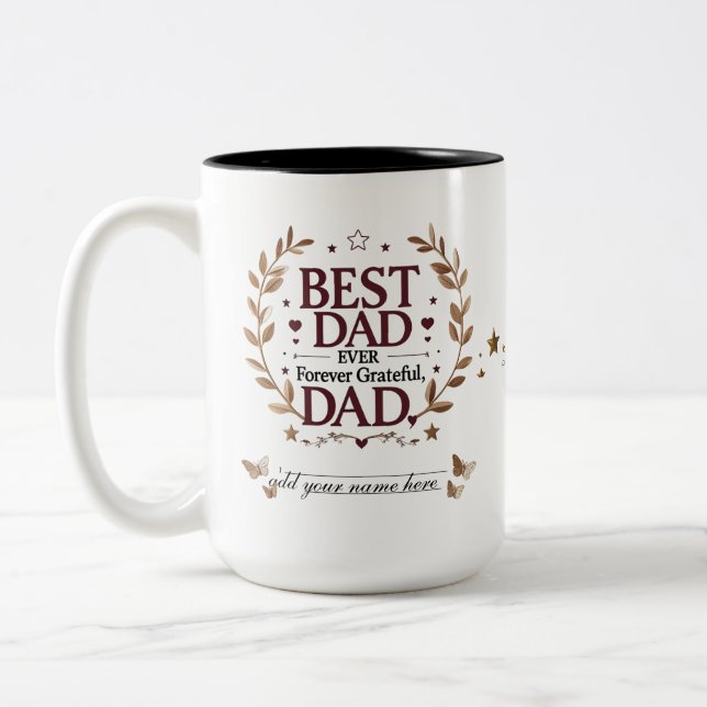 Taza Bicolor Mejor Papá Nunca - Gratitud Sin Tiempo (Izquierda)