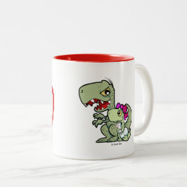 Taza Bicolor Mejor Papá Nunca Negro Rojo Texto Niña Dinosaurio