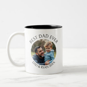 Taza Bicolor Mejor Papá Nunca   Plantilla de fotografía persona