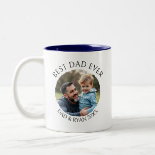 Taza Bicolor Mejor Papá Nunca Plantilla de fotografía persona