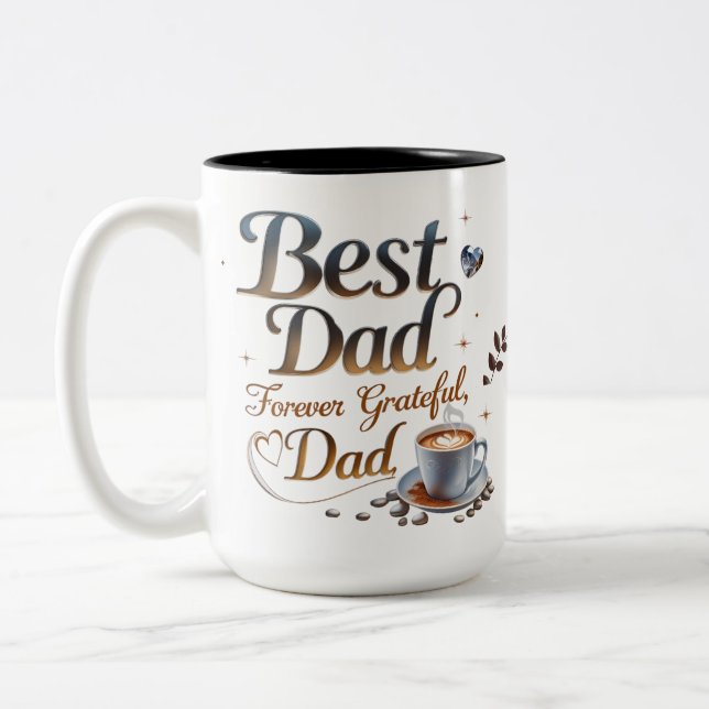 Taza Bicolor Mejor Papá Nunca - Siempre Agradecido, Papá (Izquierda)