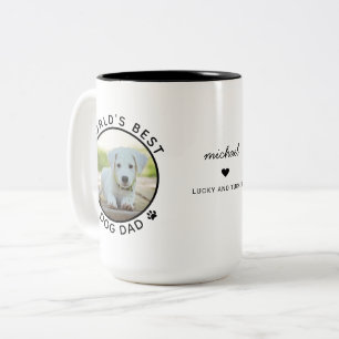 Taza Bicolor Mejor Papá Perro Dos Tipografía Moderna Foton