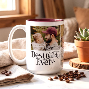 Taza Bicolor Mejor Papá Personalizado Foto