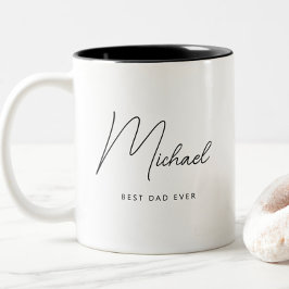 Taza Bicolor Mejor Papá Personalizado minimalista