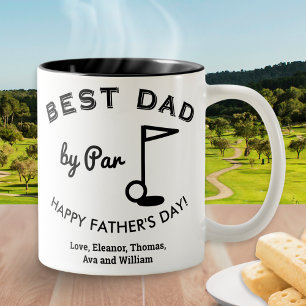 Taza Bicolor Mejor Papá por el tema de golf del Día del Padre P