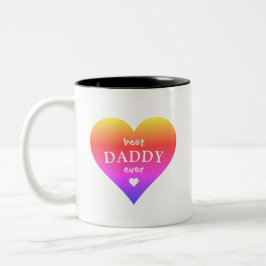Taza Bicolor Mejor Papi Corazón Arcoiris