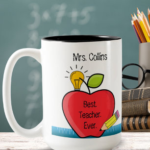 Taza Bicolor Mejor.Profesor.Nunca. Cita regalo personalizado de