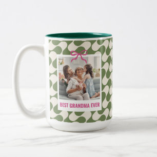 Taza Bicolor Mejor regalo de cumpleaños para abuela con foto pe
