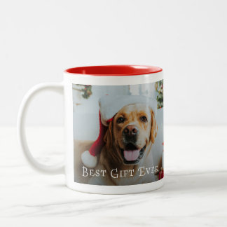 Taza Bicolor Mejor regalo jamás foto de perro mascota