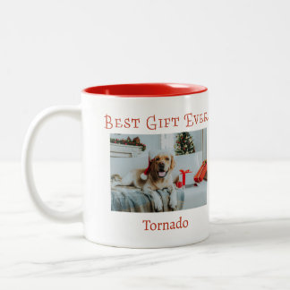 Taza Bicolor Mejor regalo jamás foto de perro mascota