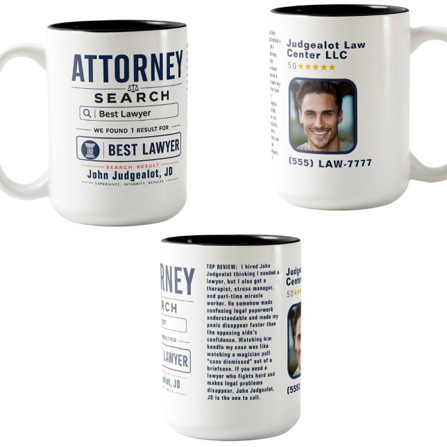 Taza Bicolor Mejor regalo para abogado (Subido por el creador)