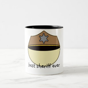 Taza Bicolor Mejor sheriff de encargo nunca