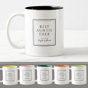 Taza Bicolor Mejor tía nunca Minimalista negra y blanca