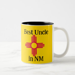Taza Bicolor Mejor Tío en la Bandera del Estado de Nuevo México