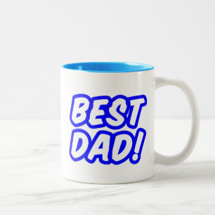 Taza Bicolor Mejor tipografía de papá azul lindo