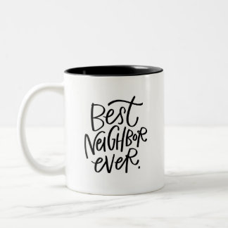 Taza Bicolor Mejor Vecino De Dos Tones De Café Mug