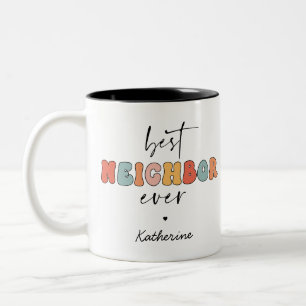 Taza Bicolor Mejor Vecino Retro Personalizado Siempre Cuto