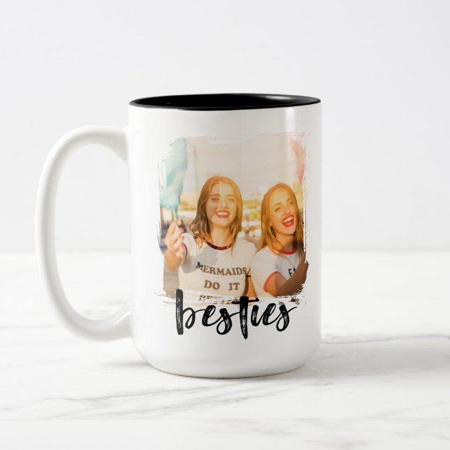 Taza Bicolor Mejores Amigas Foto Personalizada (Izquierda)