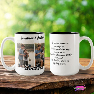 Taza Bicolor Mejores amigos hermanos con fotos y poema 