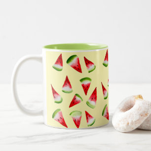 Taza Bicolor Melaza acuática linda fruta
