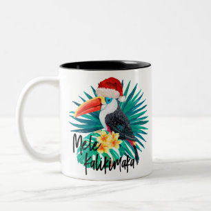 Taza Bicolor Mele Kalikimaka Aves tropicales de la selva