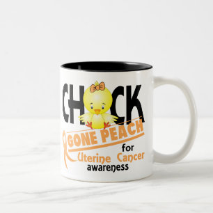 Taza Bicolor Melocotón ido polluelo uterino 2 del cáncer