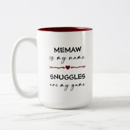 Taza Bicolor Memaw es mi nombre Las pulgas son mi regalo de fot
