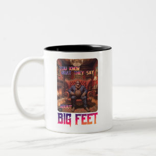 Taza Bicolor Meme divertido de pies de pie
