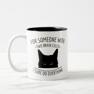 Taza Bicolor Meme Gracioso De Gato, Dos Células Cerebrales, Aut