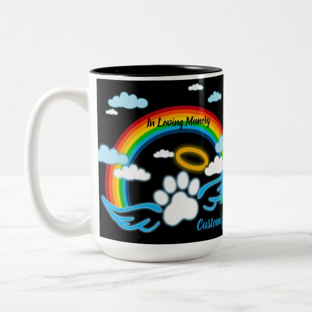 Taza Bicolor Memorial Arcoíris Huellas de Ángel (Izquierda)