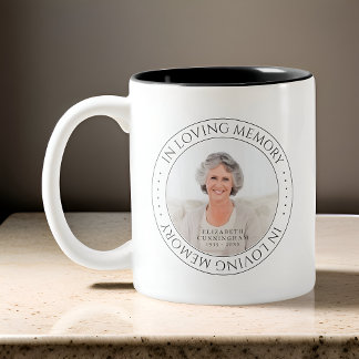 Taza Bicolor Memorial en memoria de amor simple elegante foto