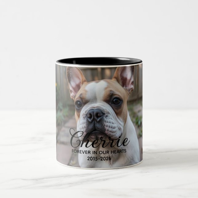 Taza Bicolor Memorial Personalizado para Perros (Centro)