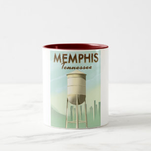 Taza Bicolor Memphis Tennessee poster de viajes vintage