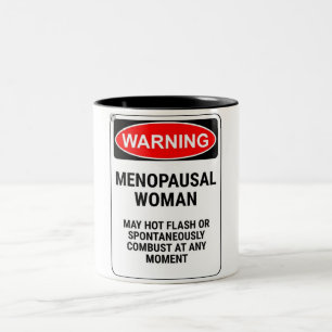 Taza Bicolor Menopáusica de advertencia divertida