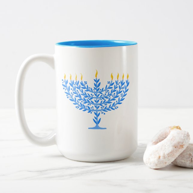 Taza Bicolor Menorah (Con donut)